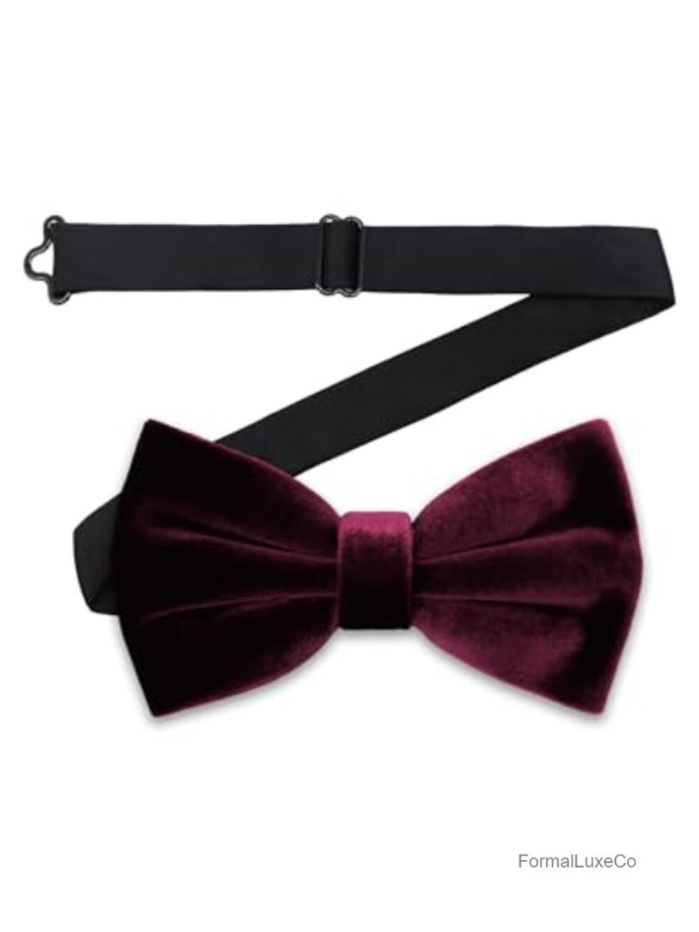 Velvet Bow Tie Men's Pretied Clip-On Adjustable Neck Strap Formal Tuxedo